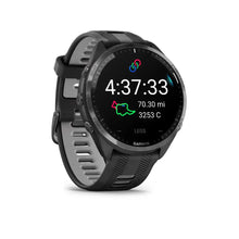Garmin Forerunner 965 Carbon Gray DLC titanium bezel, black case – angled product view