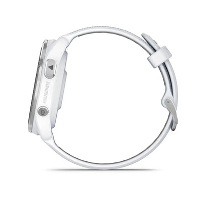 Forerunner 965 Whitestone / titanium bezel – hero product shot on white band