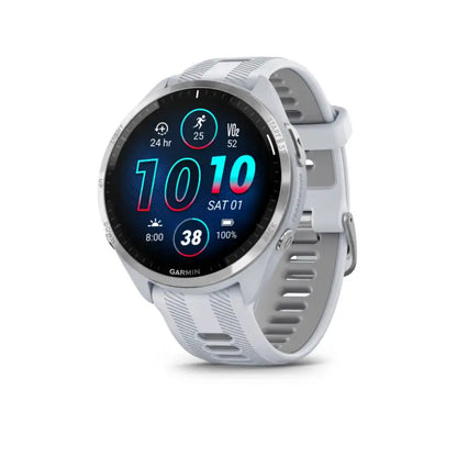 Garmin Forerunner 965 Whitestone case with titanium bezel – front angle