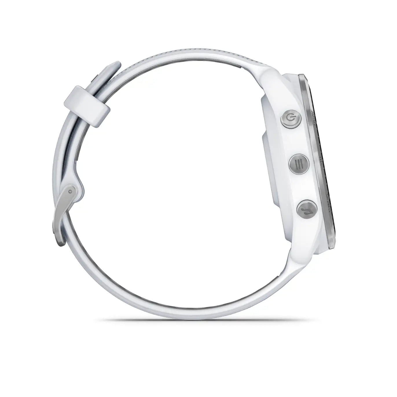 Garmin Forerunner 965 Whitestone – angled strap and bezel close-up