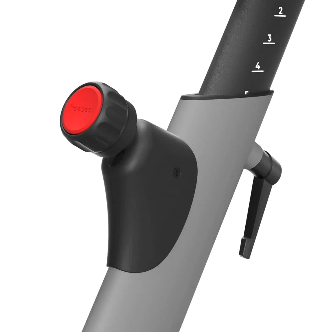 Close-up of the resistance knob on the Freebeat Boom Stationary Exercise Bike, showcasing its design and functionality.