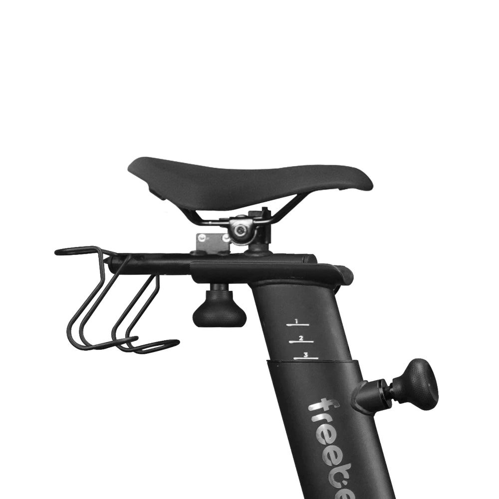 Freebeat exercise bike seat with adjustable height feature.