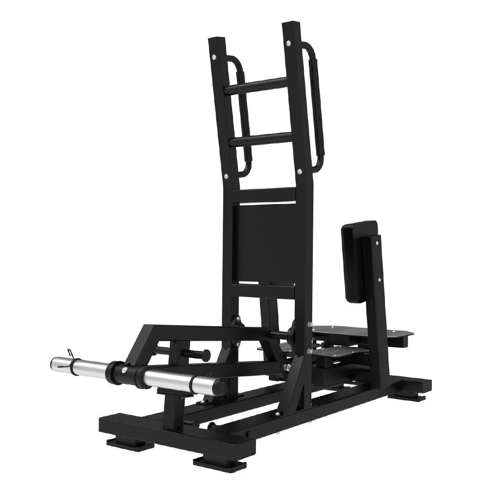 Standing abductor leg machine with padded supports and lever arms.