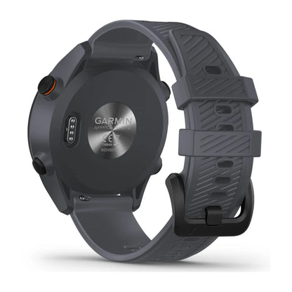Back view of the Garmin Approach S12 golf watch, showcasing its sleek design and strap.