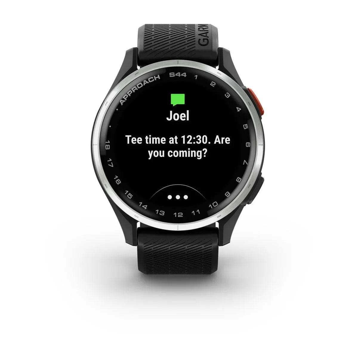 Garmin Approach S44 Black – straight‑on hero (view 1)