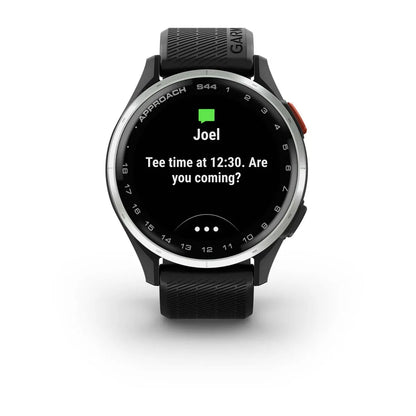 Garmin Approach S44 Black – straight‑on hero (view 1)