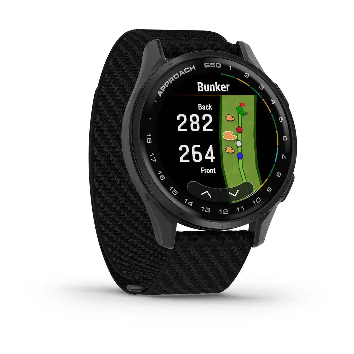 Garmin Approach S50 Black – three‑quarter front (view 2)