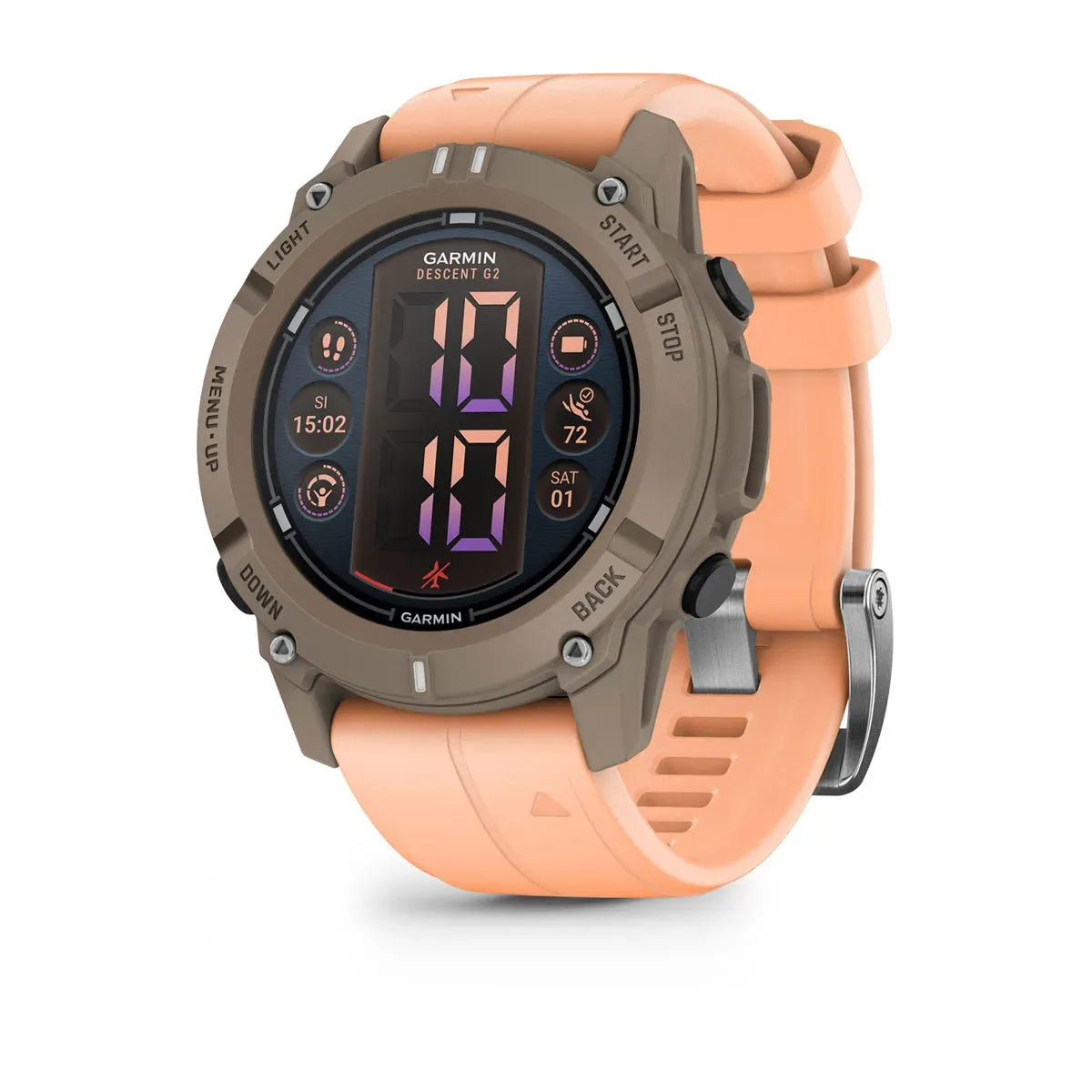 Garmin Descent G2 Paloma – front hero view with light strap (view 11)