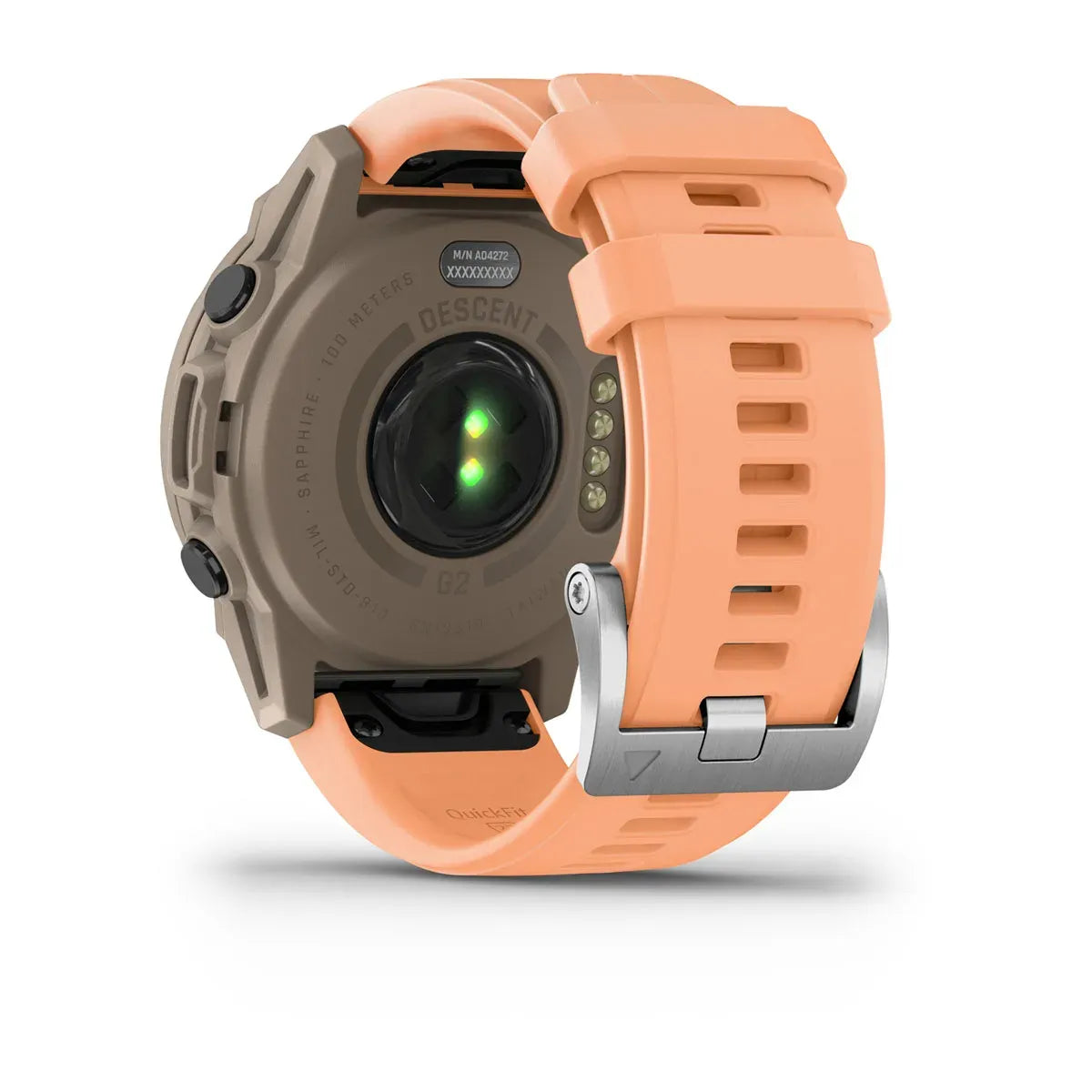 Garmin Descent G2 Paloma – angled dial and bezel detail (view 2)