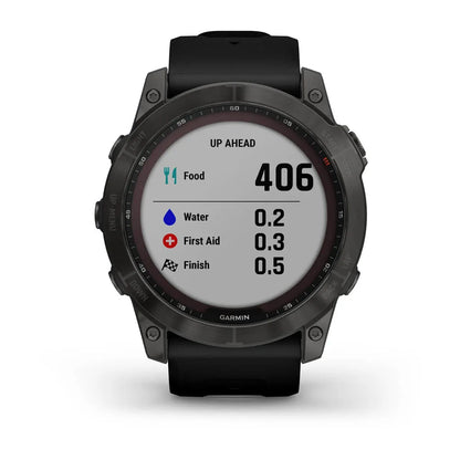 Garmin fēnix 7X Sapphire Solar – top view of bezel and lug design