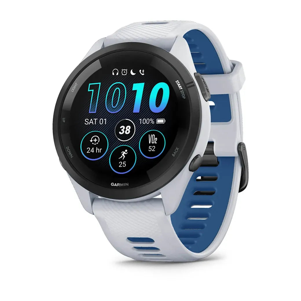 Garmin Forerunner 265 Tidal Blue – clasp and strap detail