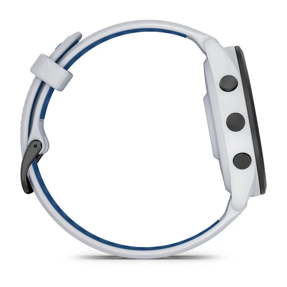 Garmin Forerunner 265 Tidal Blue – flat lay of watch and strap
