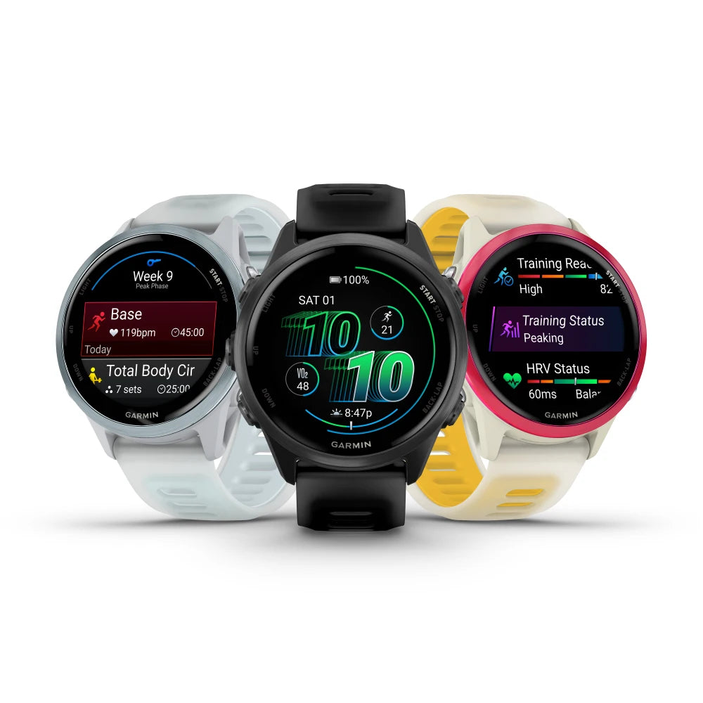 Garmin Forerunner 570 47 mm bundle pack – product set on white