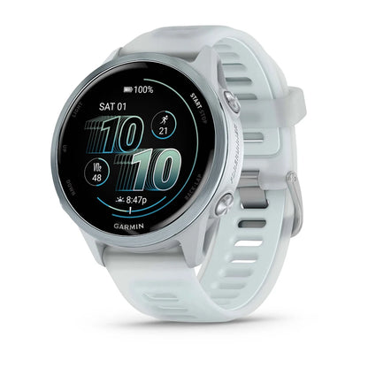 Garmin Forerunner 570 Cloud Blue 42 mm – rear sensor and clasp detail