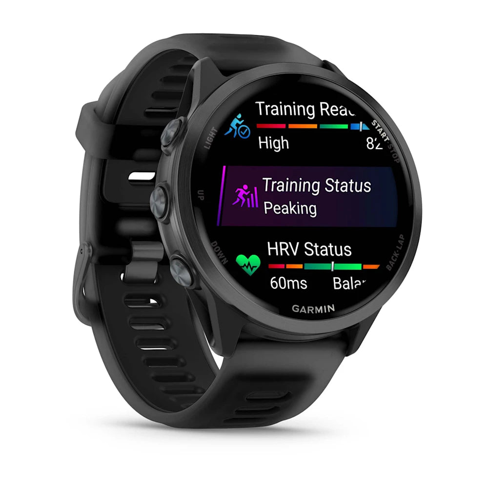 Garmin Forerunner 570 47 mm Slate Gray – front hero on black band