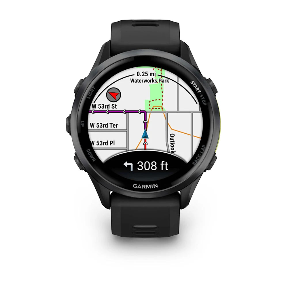 Garmin Forerunner 970 Carbon Gray – strap texture and lug close-up