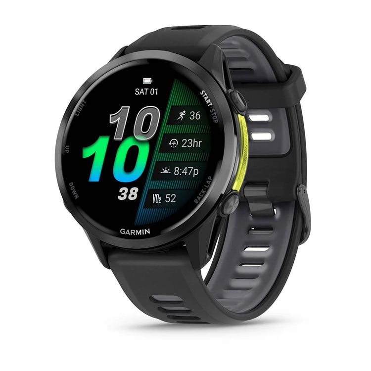 Garmin Forerunner 970 Carbon Gray – rear sensor and charging contacts