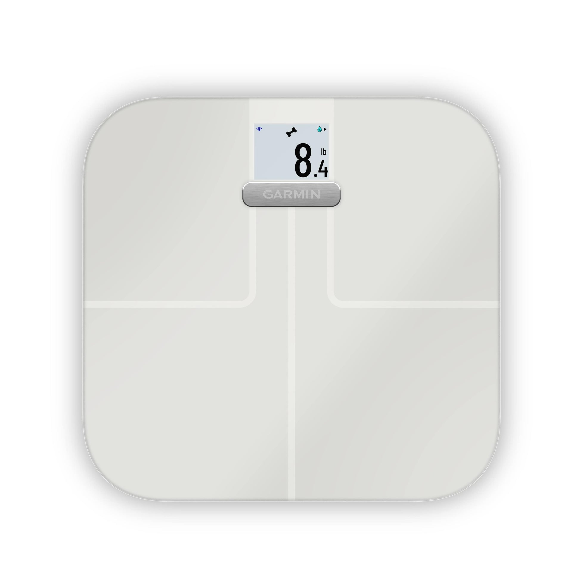 Garmin Index S2 white smart scale with digital display
