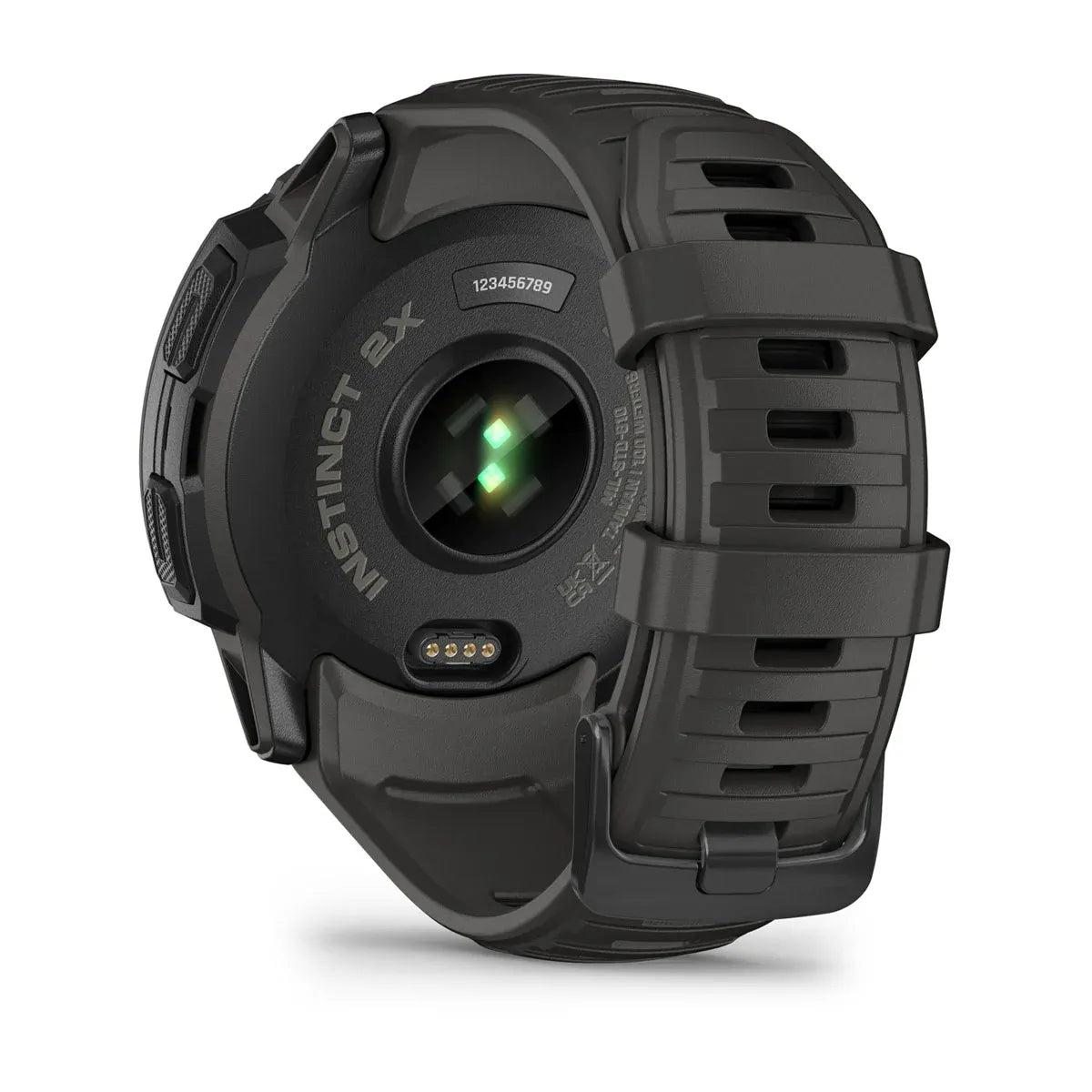 Garmin Instinct 2X Solar Graphite – side profile of dark case and buttons