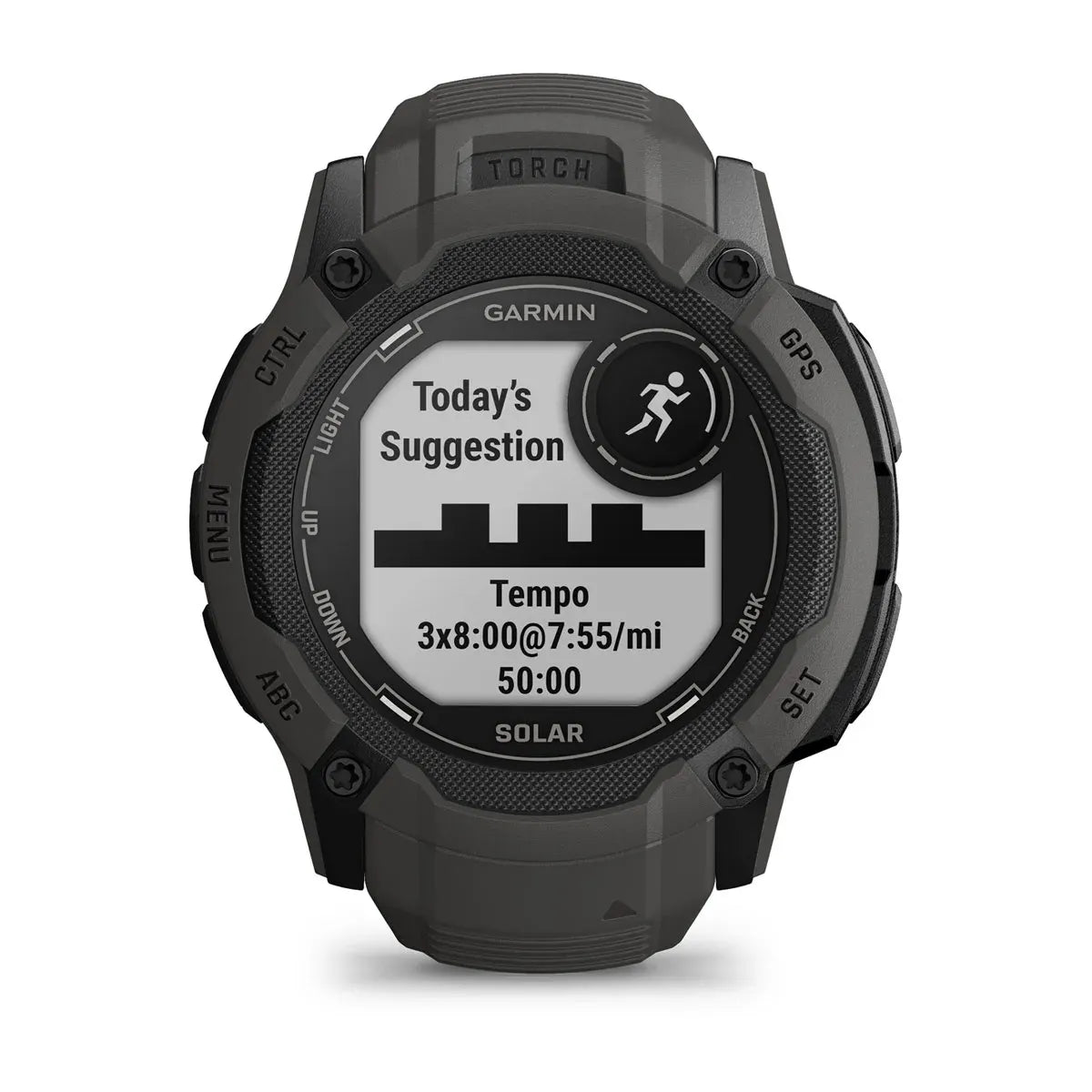 Garmin Instinct 2X Solar Graphite – bezel/button macro shot