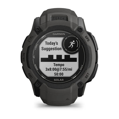 Garmin Instinct 2X Solar Graphite – bezel/button macro shot