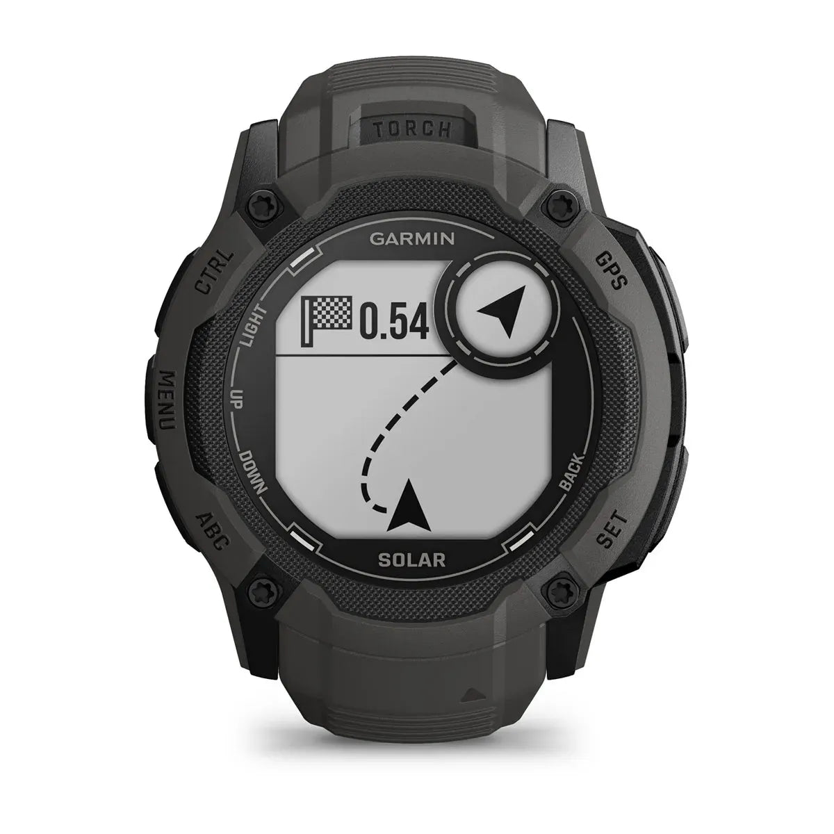 Garmin Instinct 2X Solar Graphite – side buttons and bezel macro