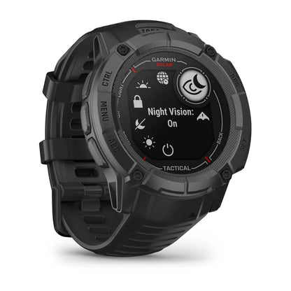 Garmin Instinct 2X Solar Tactical Black – flashlight/backlight feature close‑up