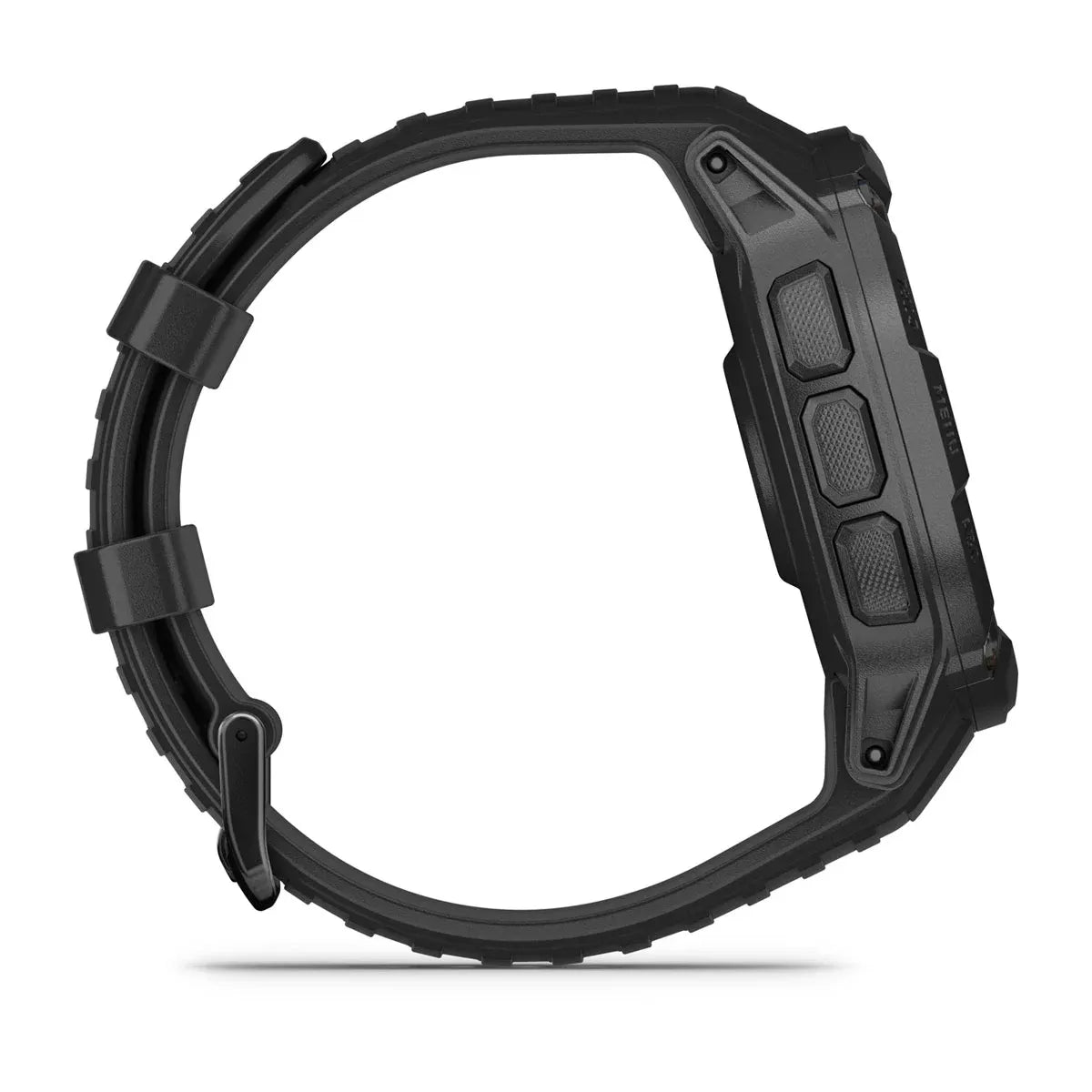 Garmin Instinct 2X Solar Tactical Black – side buttons and lug detail