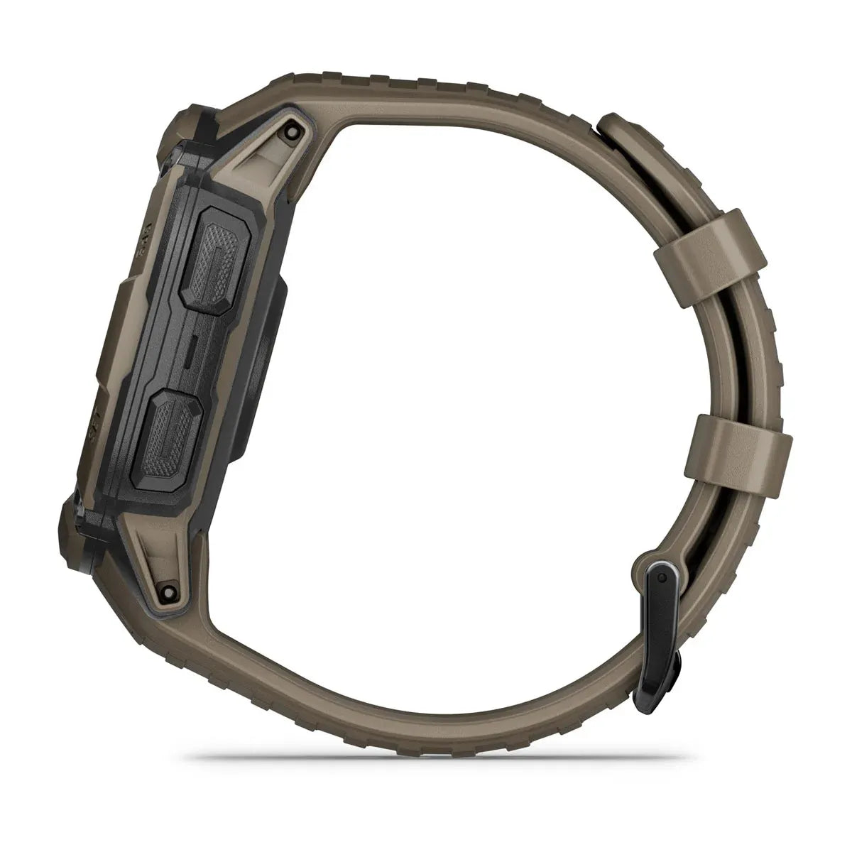 Garmin Instinct 2X Solar Tactical Coyote Tan – flat lay of watch and band