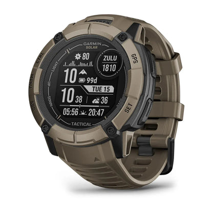 Garmin Instinct 2X Solar Tactical Coyote Tan – rear sensor close‑up