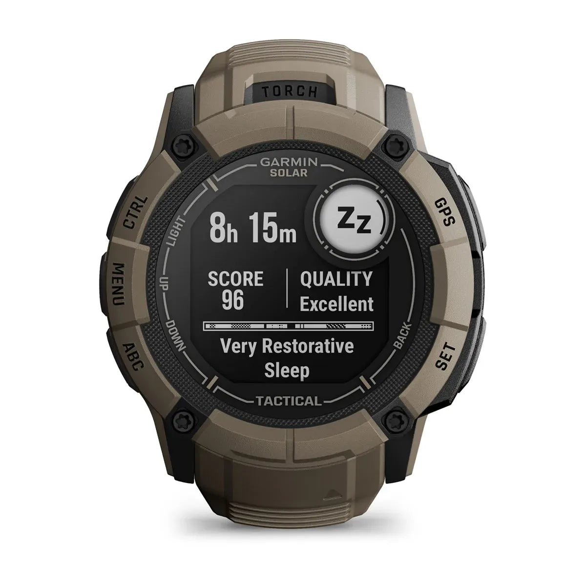 Garmin Instinct 2X Solar Tactical Coyote Tan – bezel/button macro