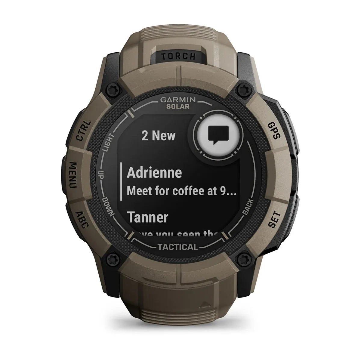 Garmin Instinct 2X Solar Tactical Coyote Tan – clasp hardware close‑up