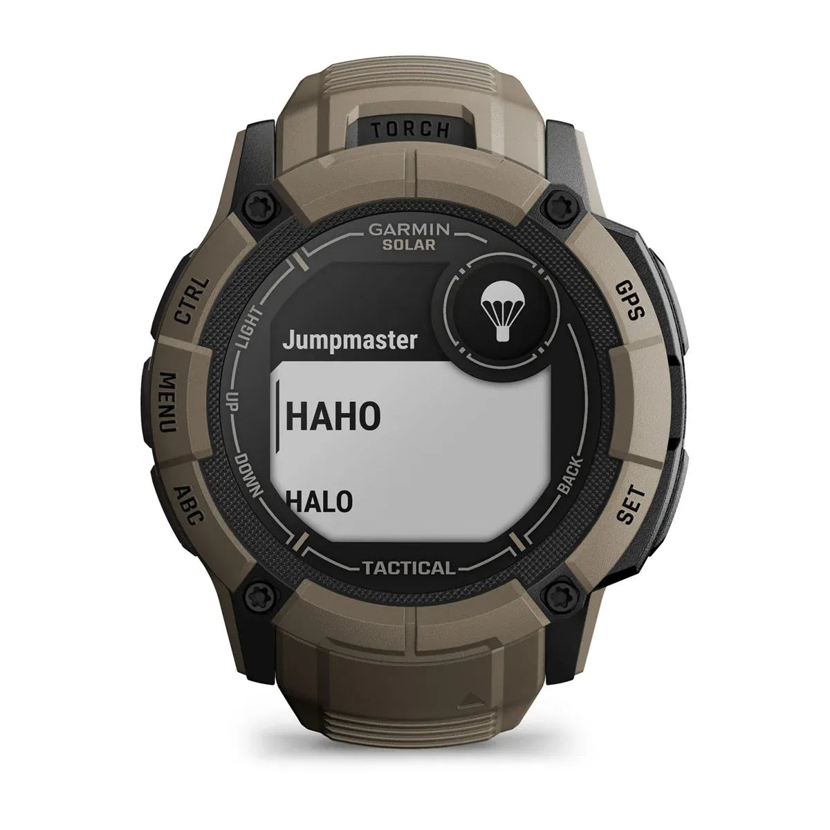 Garmin Instinct 2X Solar Tactical Coyote Tan – strap and keeper detail