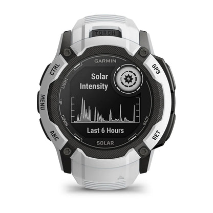 Garmin Instinct 2X Solar Whitestone – flat lay of full watch