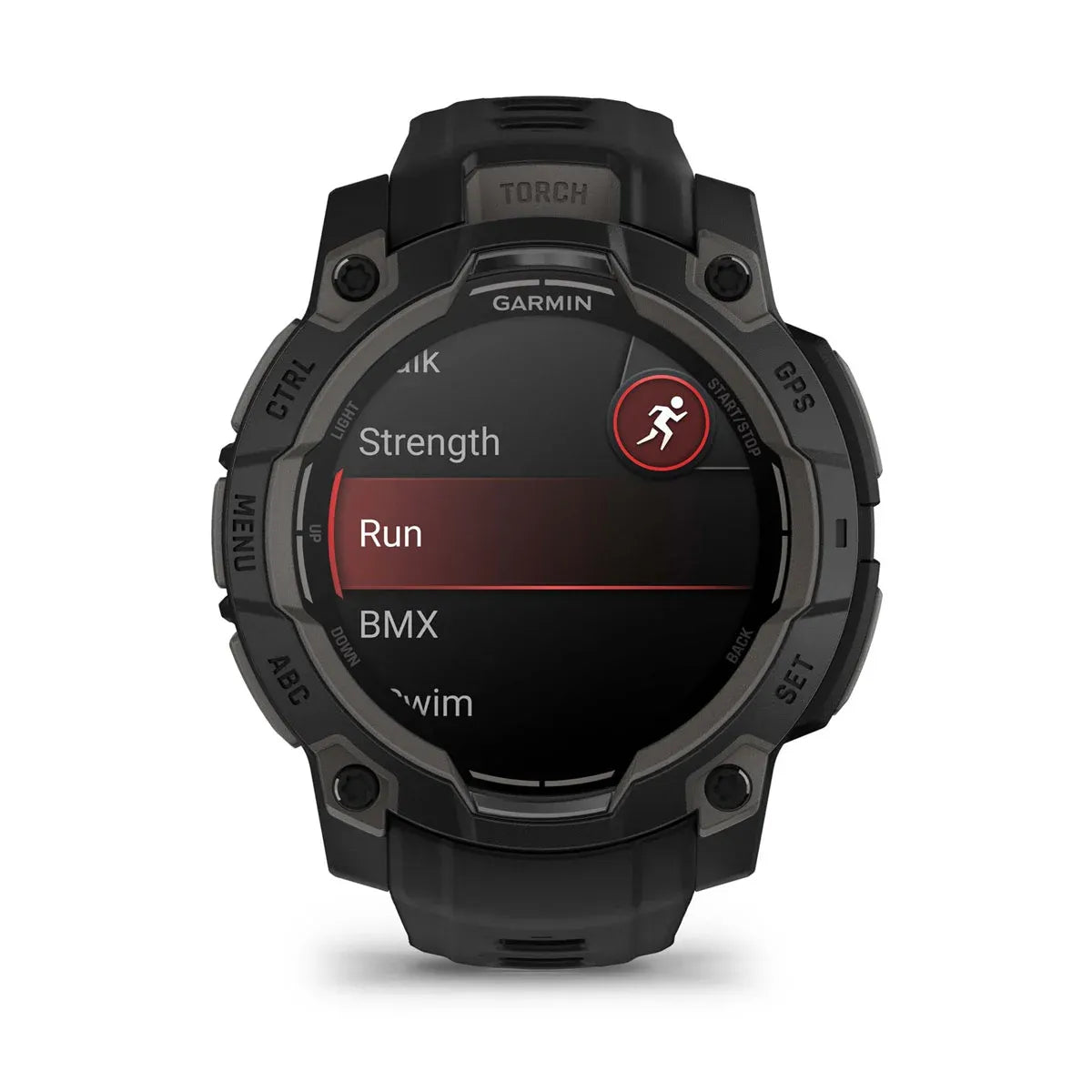 Garmin Instinct 3 AMOLED Black 45 mm – bezel and button macro