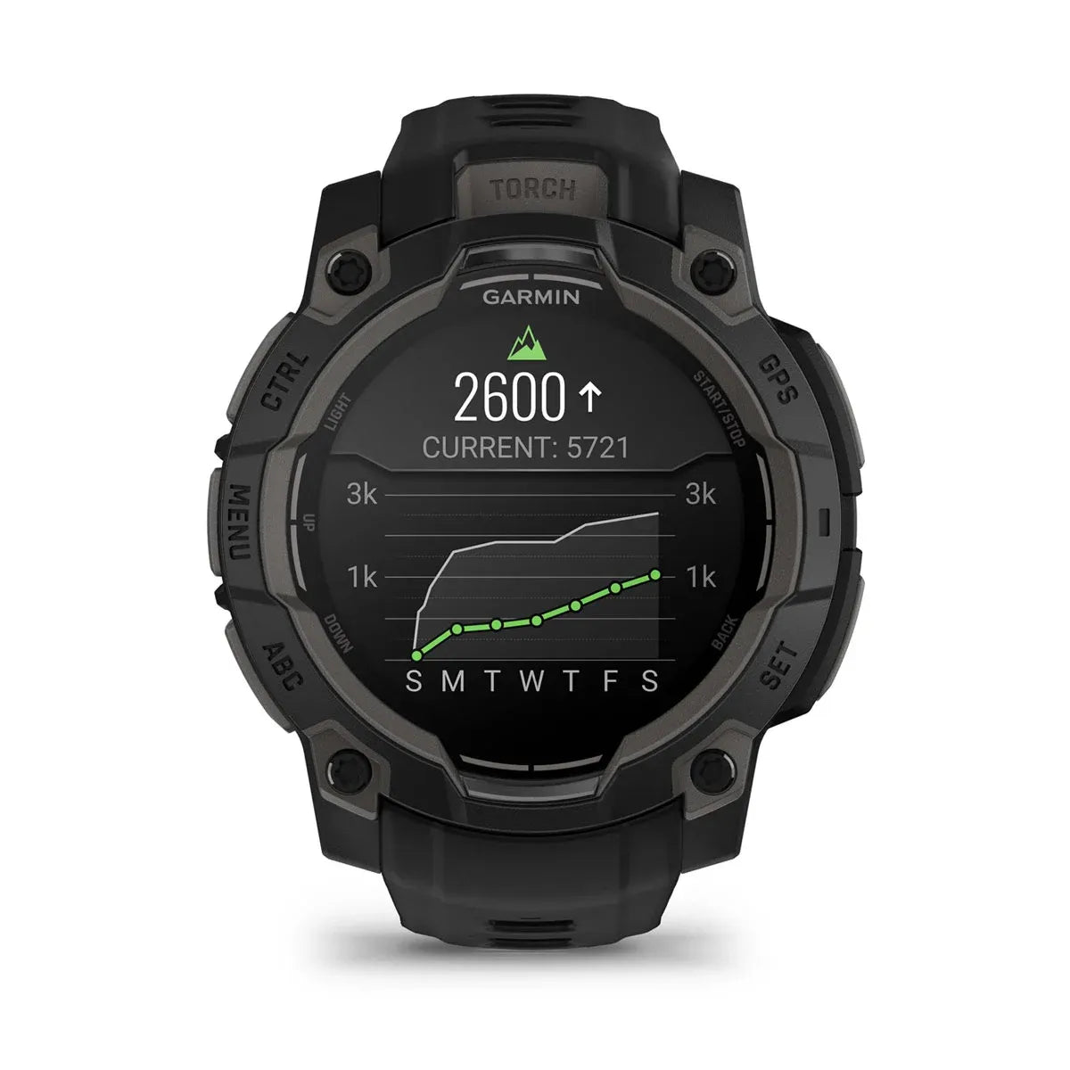 Garmin Instinct 3 AMOLED Black 45 mm – strap texture and buckle close‑up