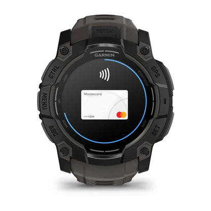 Garmin Instinct 3 AMOLED Black 50 mm – three‑quarter front angle (view 1)