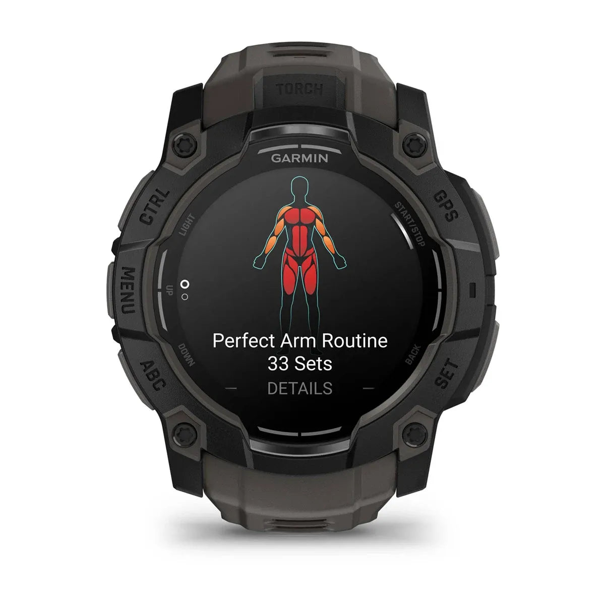 Garmin Instinct 3 AMOLED Black 50 mm – bezel and crown macro (view 3)