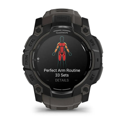 Garmin Instinct 3 AMOLED Black 50 mm – bezel and crown macro (view 3)