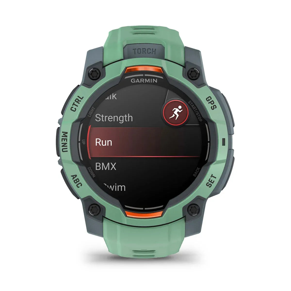 Garmin Instinct 3 AMOLED Neo Tropic 45 mm – front hero watch only (no wrist)