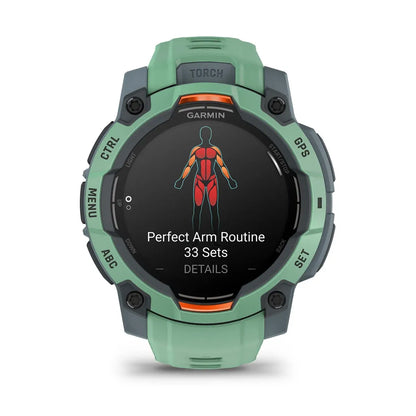 Garmin Instinct 3 AMOLED Neo Tropic 45 mm – marketing hero on light background