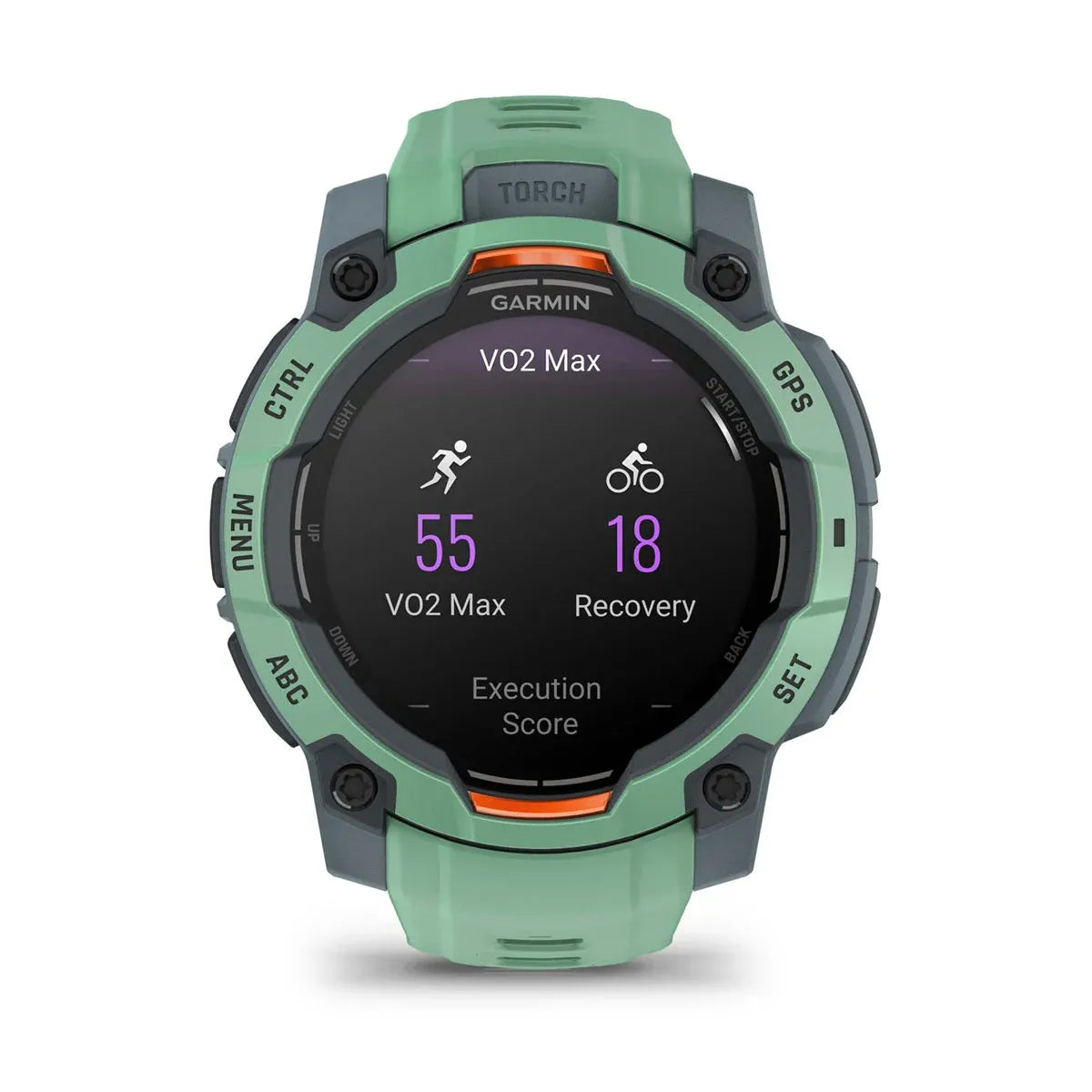 Garmin Instinct 3 AMOLED Neo Tropic 45 mm – bezel/button macro
