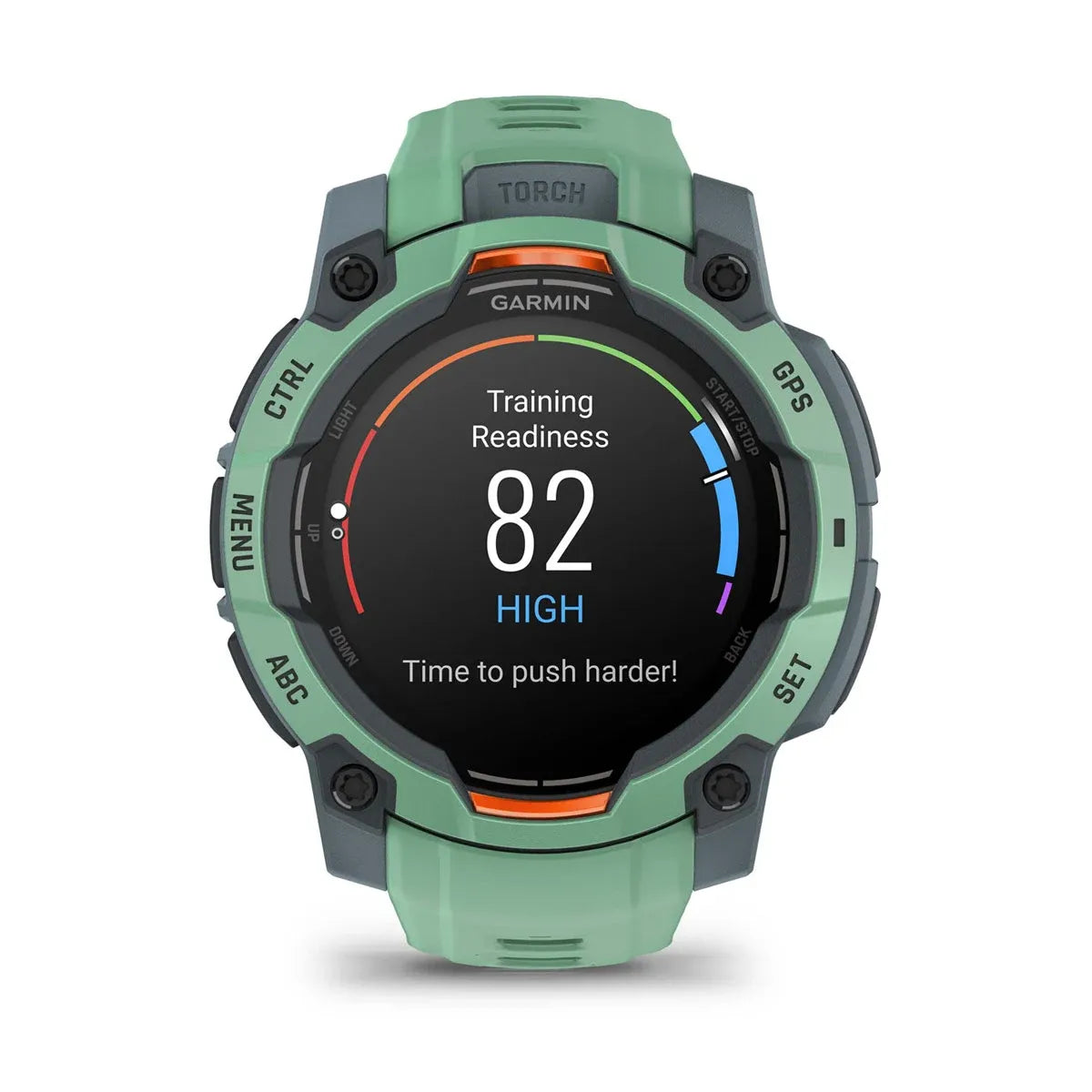 Garmin Instinct 3 AMOLED Neo Tropic 45 mm – strap texture close‑up