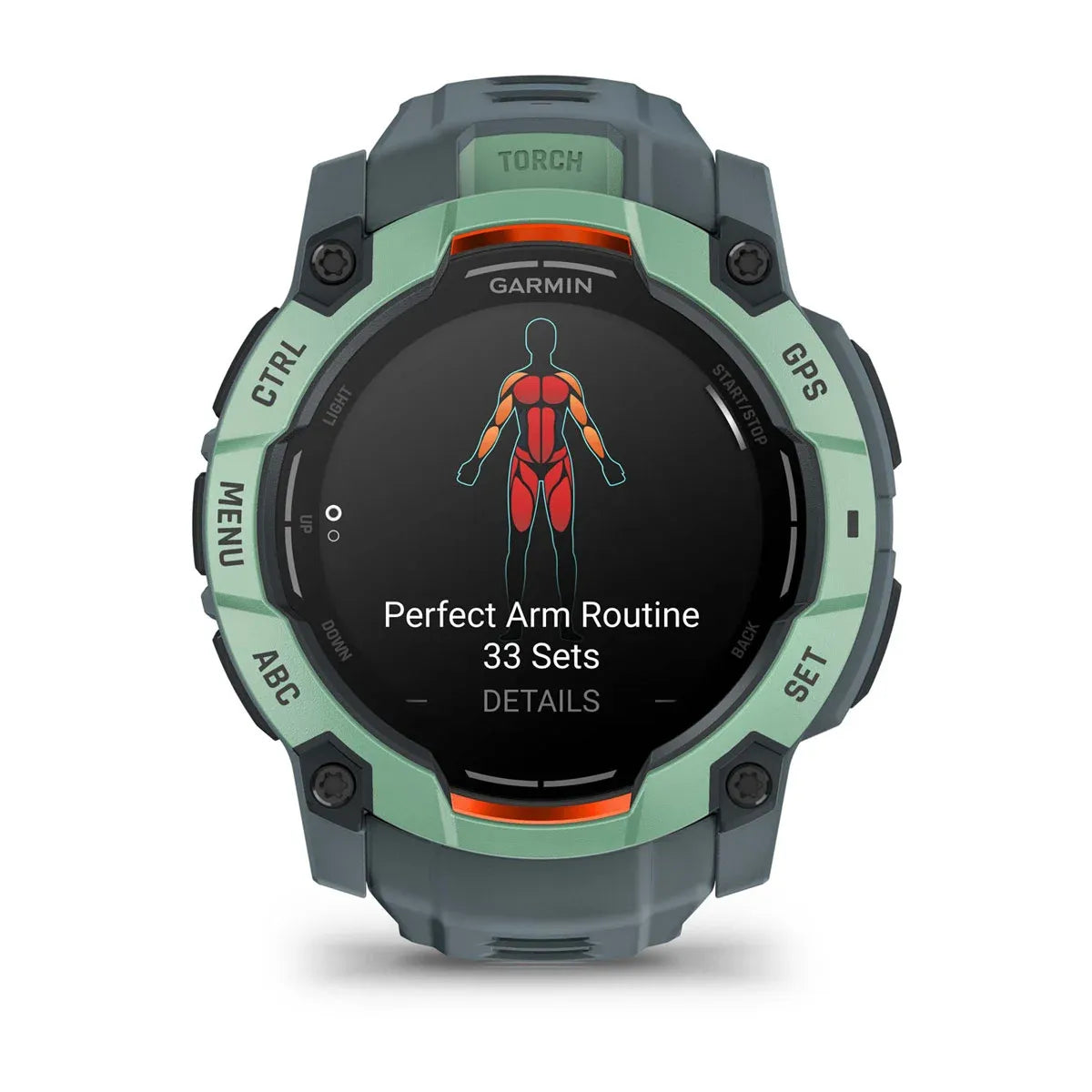 Garmin Instinct 3 AMOLED Neo Tropic Twilight Band 50 mm – three‑quarter front (view 2)