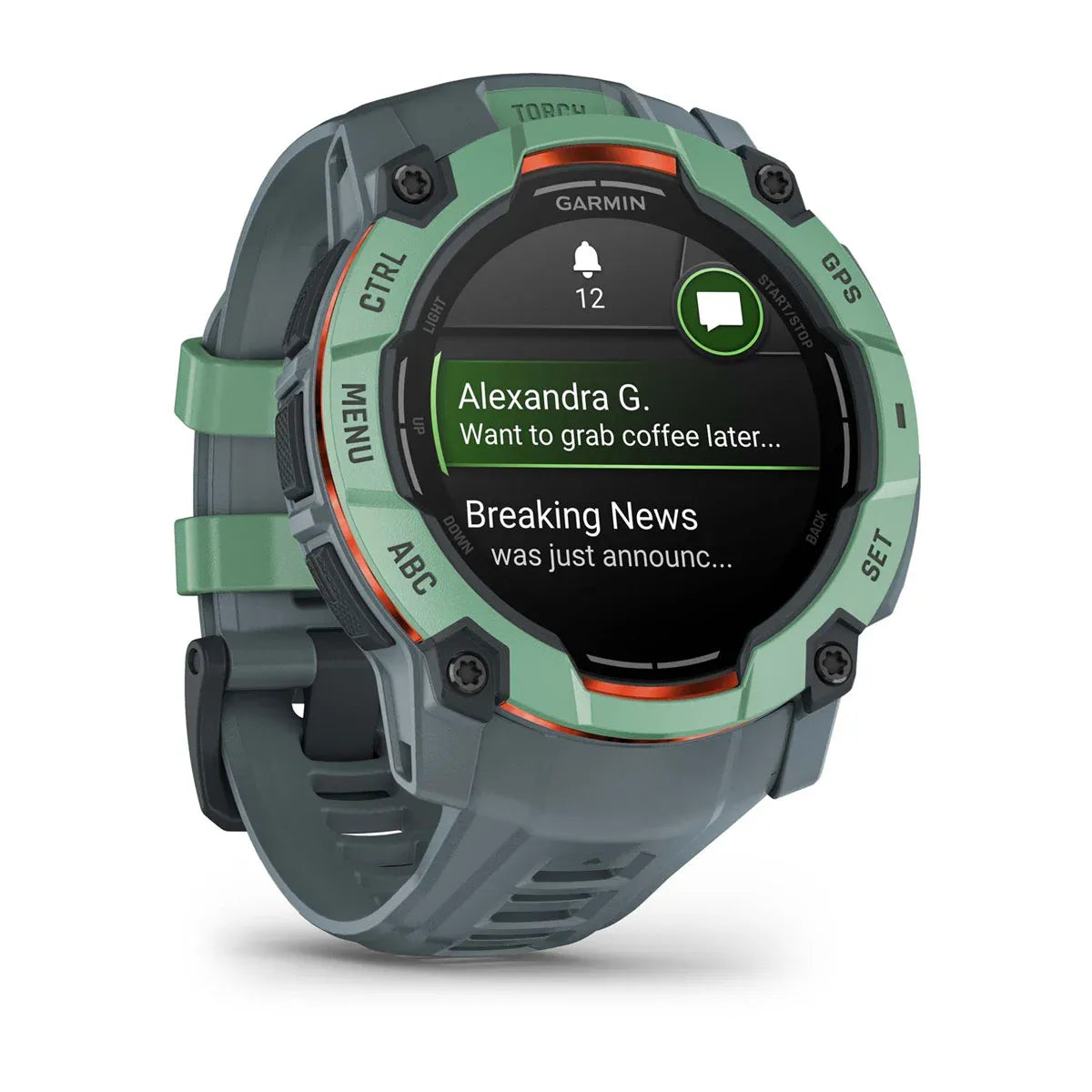 Garmin Instinct 3 AMOLED Neo Tropic Twilight Band 50 mm – bezel macro (view 4)