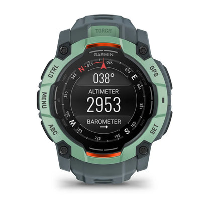 Garmin Instinct 3 AMOLED Neo Tropic Twilight Band 50 mm – marketing hero on white (view 8)