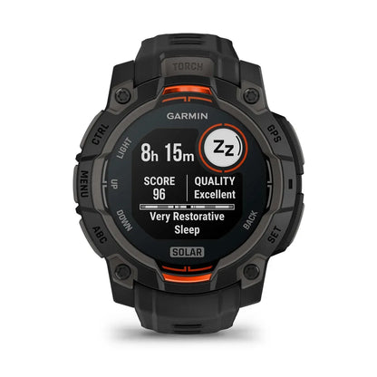 Garmin Instinct 3 Solar Black Charcoal Band 50 mm – rear sensor detail (view 13)