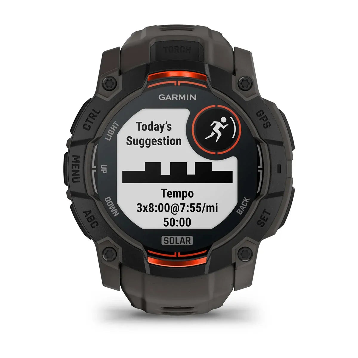 Garmin Instinct 3 Solar Black Charcoal Band 50 mm – three‑quarter front angle (view 2)