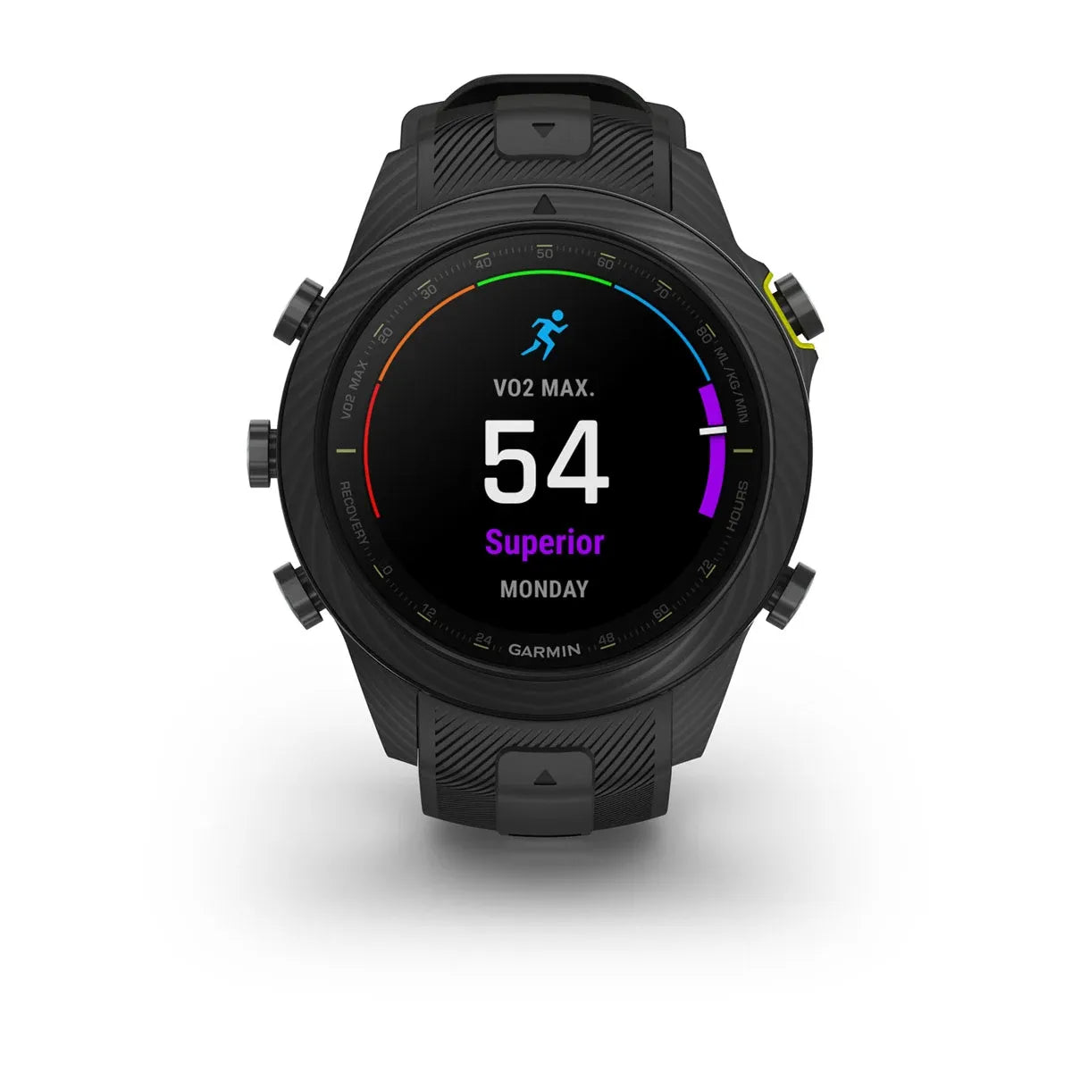 MARQ Athlete Gen 2 Carbon – bezel/button detail close-up