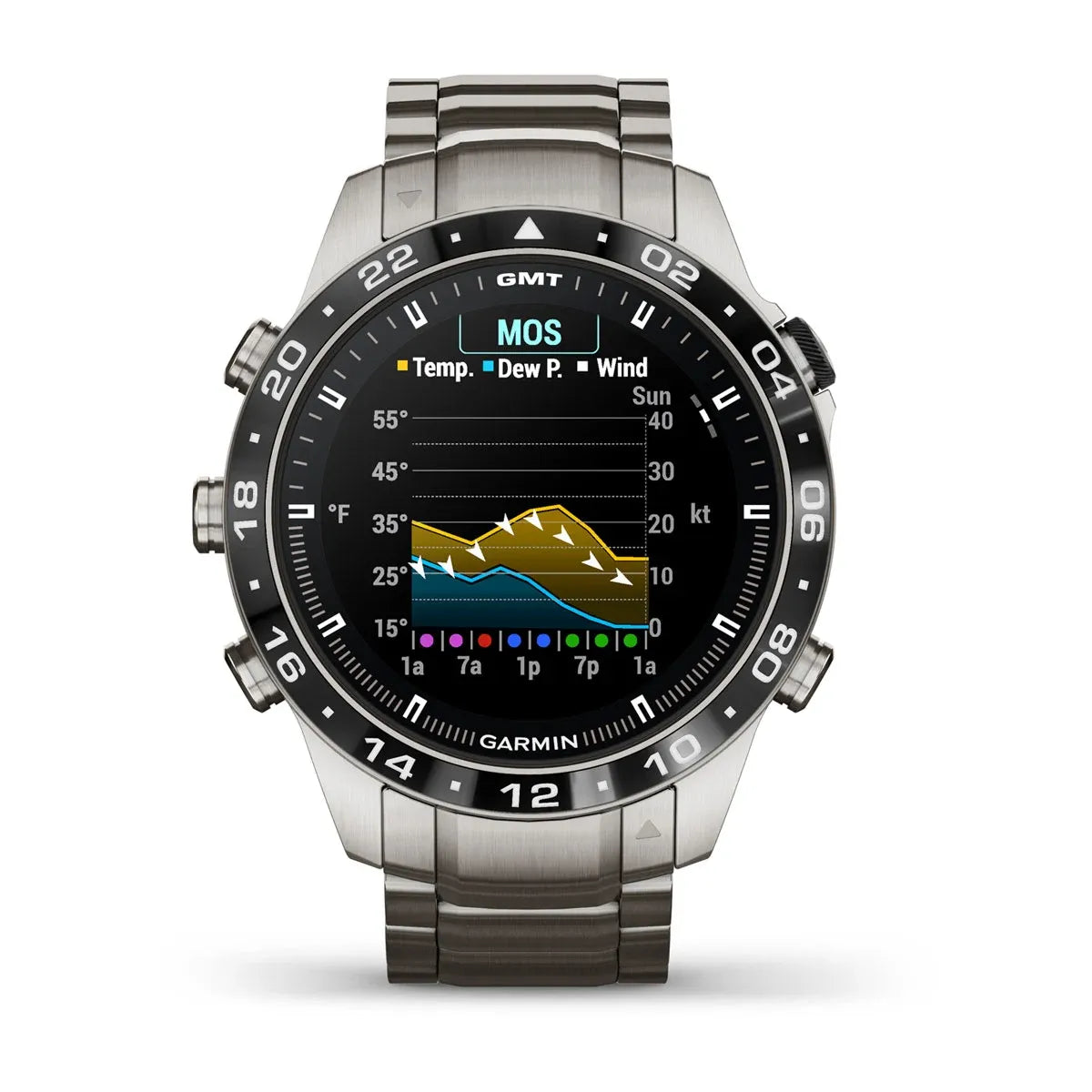 Garmin MARQ Aviator Gen 2 – flat lay of full watch and bracelet